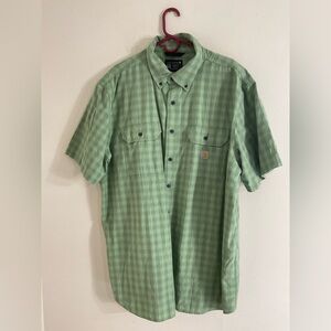 CARHARTT LOOSE FIT MIDWEIGHT SHORT-SLEEVE SHIRT MENS Size XXL Green Plaid
